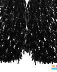Black Metallic Pom Poms