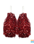 Red Metallic Pom Poms