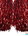 Red Metallic Pom Poms
