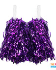 Purple Metallic Pom Poms