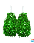 Green Metallic Pom Poms