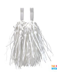 White Tinsel Pom Poms