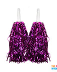 Hot Pink Metallic Pom Poms