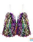 Rainbow Metallic Pom Poms