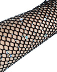 Black Fishnet Glove with Diamantes (LONG)