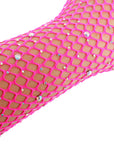 Hot Pink Fishnet Glove with Diamantes (LONG)