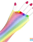 Rainbow Fishnet Gloves (Vertical Stripe)