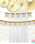 White and Gold Birthday Decoration Kit (Dots)