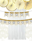White and Gold Birthday Decoration Kit (Dots)