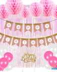 Iridescent Pink Birthday Decoration Kit