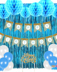 Iridescent Blue Birthday Decoration Kit