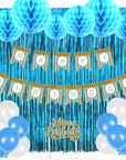 Iridescent Blue Birthday Decoration Kit