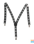 Grey Tartan Pattern Suspender