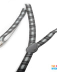 Grey Tartan Pattern Suspender