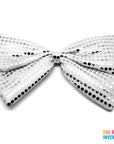 Jumbo Sequin Bow Tie (Silver)