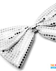 Jumbo Sequin Bow Tie (Silver)