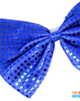 Jumbo Sequin Bow Tie (Dark Blue)