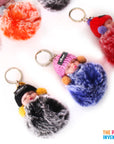 Beanie Baby Fluffy Frosted Pom Pom Key Ring