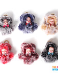 Fluffy Baby Bear Frosted Key Ring