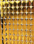 Gold Metallic Grid Block Foil Curtains