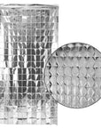 Silver Metallic Grid Block Foil Curtains