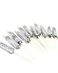Metallic Silver Cocktail Umbrella Picks (12pk)
