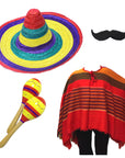 Deluxe Adult Mexican Costume Kit (Red Thick Stripe)
