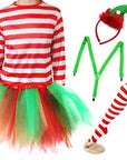 Girls Red Christmas Elf Costume Kit (Kids/Adults)