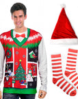 Mens Christmas Ugly Sweater Costume Kit (Red)