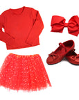 Kids Red Girl Christmas Outfit