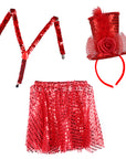 Kids/Adults Christmas Sequin Costume Kit (Red)