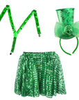 Kids/Adults Christmas Sequin Costume Kit (Green)