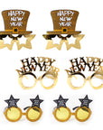 New Years Eve Glasses Photo Prop Kit (6 pack)