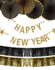 New Years Black and Gold Party Decoration Kit