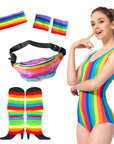 Rainbow 80s Girl Costume Kit
