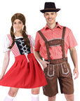 Adult Beer Festival Couple Costume Set (Red)