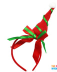 Elf Hat Christmas Headband with Bow