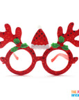 Sparkly Red Reindeer Christmas Party Glasses