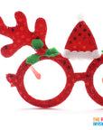 Sparkly Red Reindeer Christmas Party Glasses