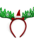 Sparkly Green Reindeer Ears Christmas Headband