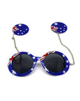 Australian Flag Party Glasses with Earrings