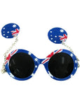 Australian Flag Party Glasses with Earrings