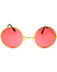 Red Lens Hippie Party Glasses with Gold Rim