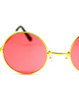 Red Lens Hippie Party Glasses with Gold Rim