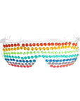 Bedazzled Diamanté Glasses (Rainbow Lines)