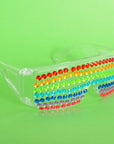 Bedazzled Diamanté Glasses (Rainbow Lines)