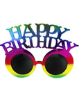 Metallic Rainbow Happy Birthday Party Glasses
