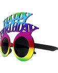 Metallic Rainbow Happy Birthday Party Glasses