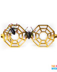 Gold Spiderweb Party Glasses with Spiders