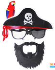 Pirate Party Glasses with Parrot and Beard